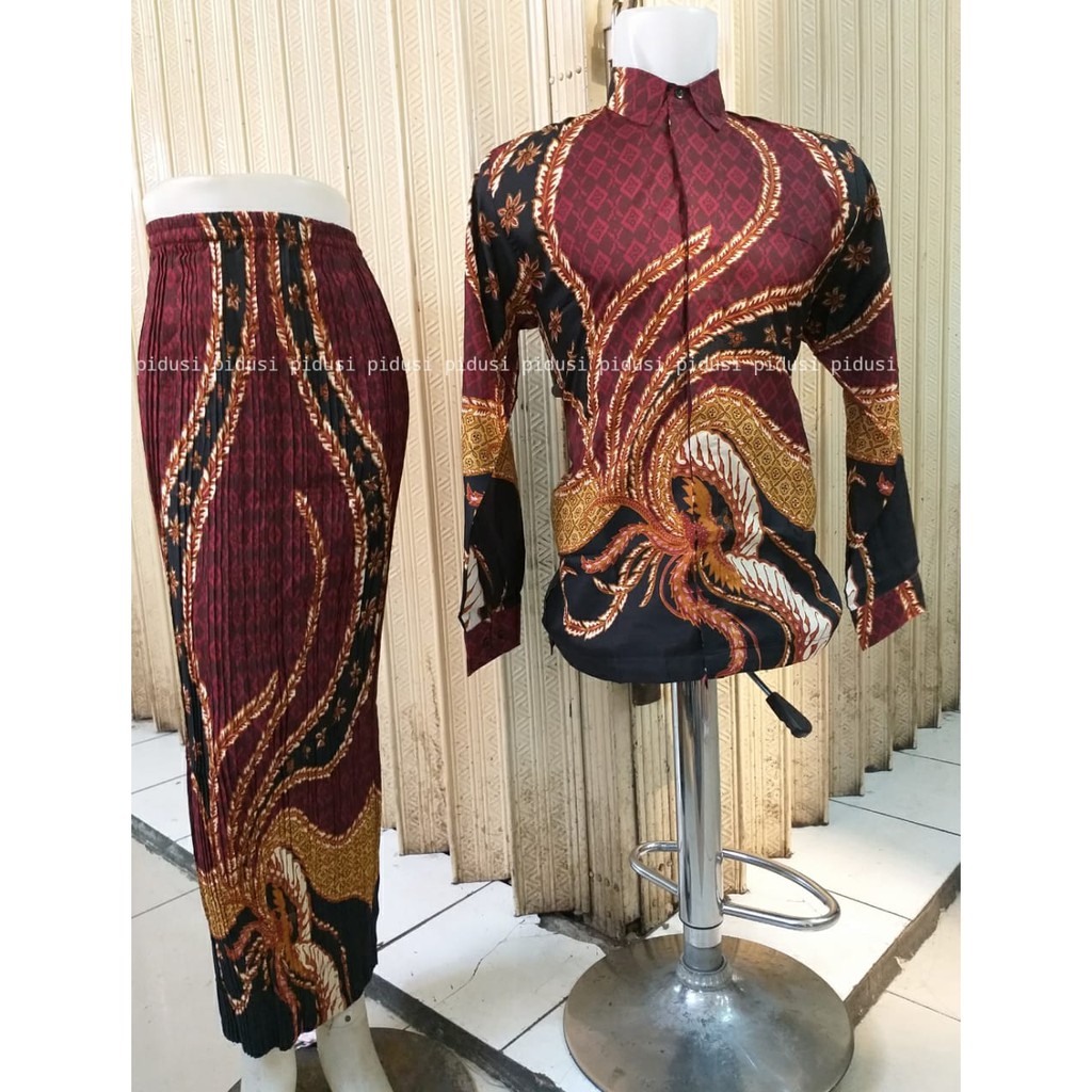 SET COUPLE KEMEJA ROK BATIK/SET KEMEJA ROK  COUPLE PESTA