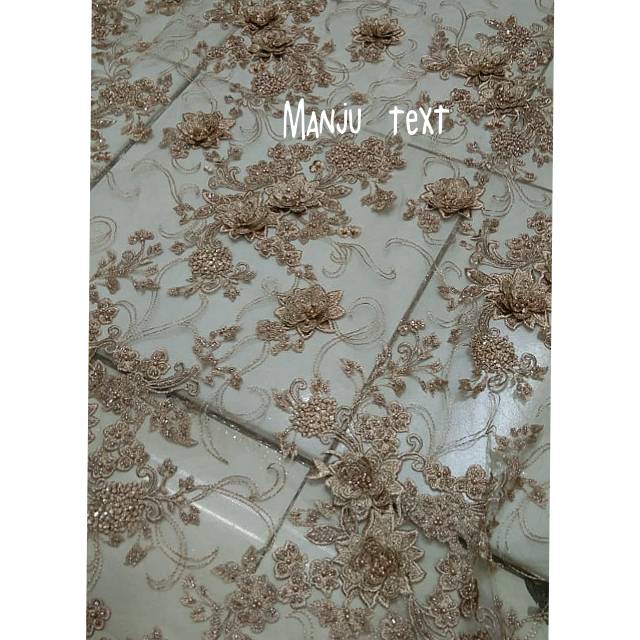 PROMO !! kain - Bahan Tile 3D Mutiara mix Payet / TILE MEWAH / KWALITAS OKE / TERBARU