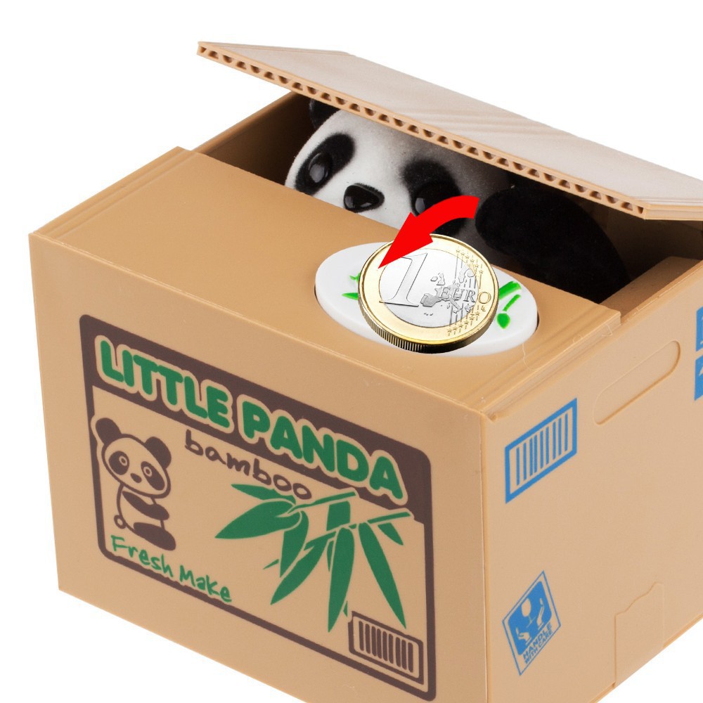 Grab Medan Celengan Panda Steal Money Little Panda Piggy Bank Simpan Duit Otomatis White OMTHLH