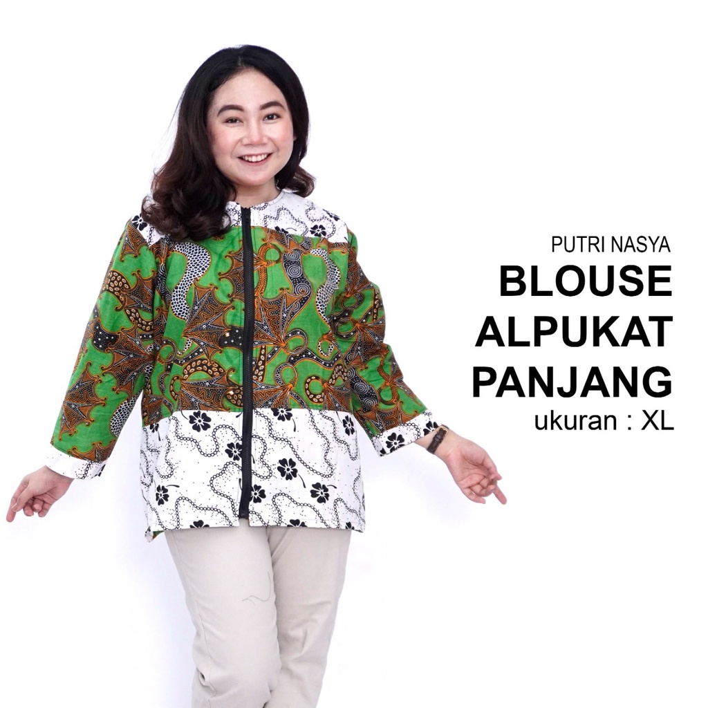 Atasan Batik Blouse Big Size Wanita Kerja Jumbo LD 140 Model Blus Jumbo Formal Seragam Batik Big