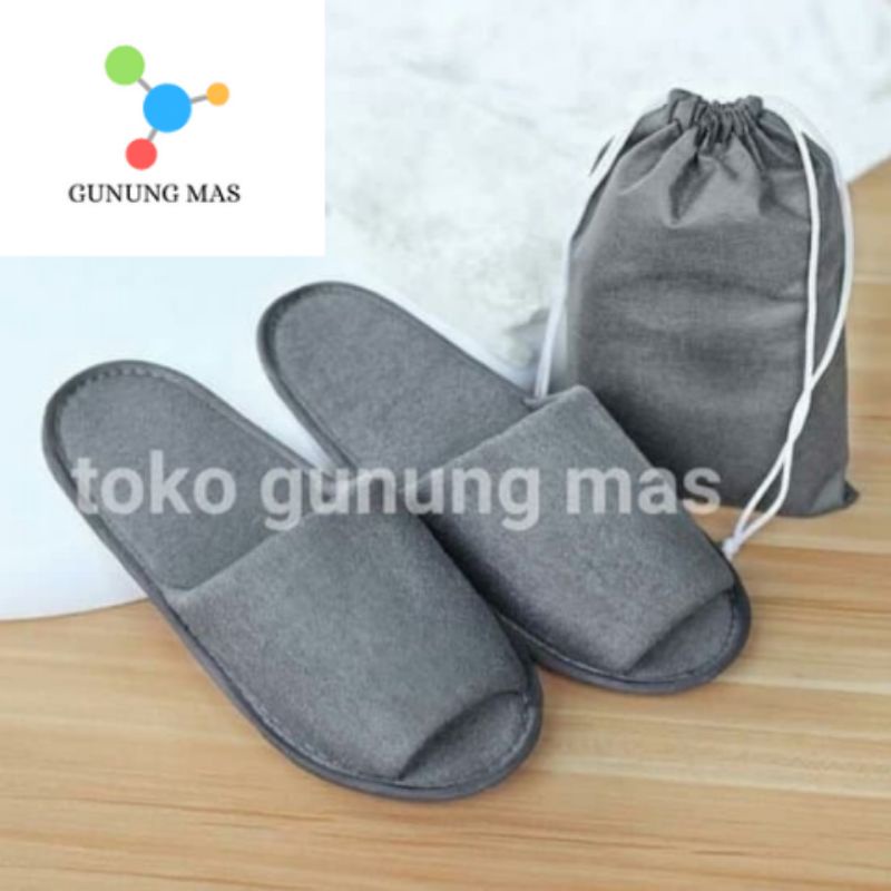 Sandal Hotel handuk tebal abu