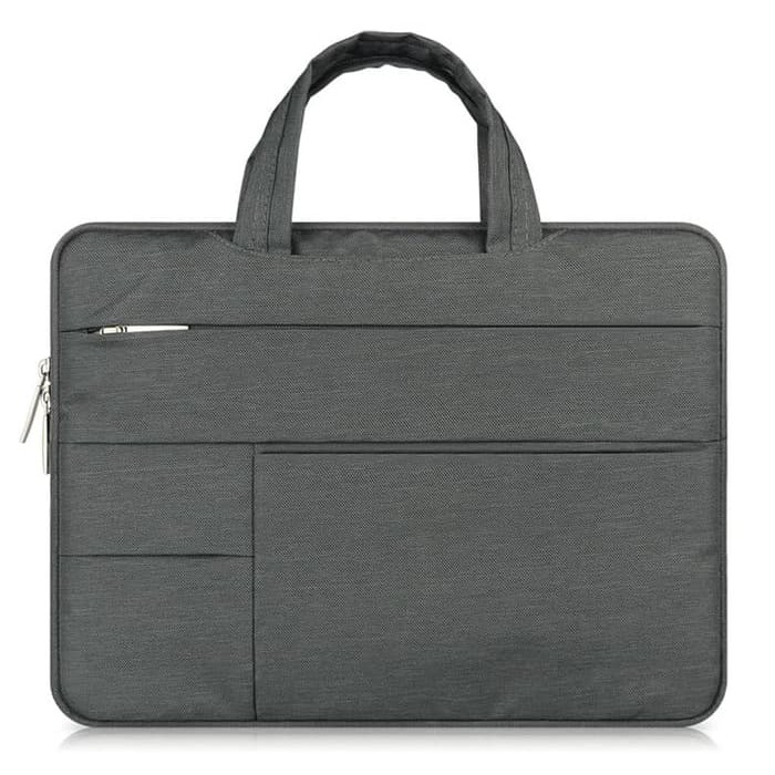 Tas Laptop Macbook Softcase Nylon Pocket Handstrap 13 inch - dark grey