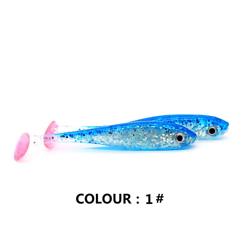 5 Pcs Umpan Pancing Soft Bait Bentuk Ikan 3D Ukuran 7cm 2.1g