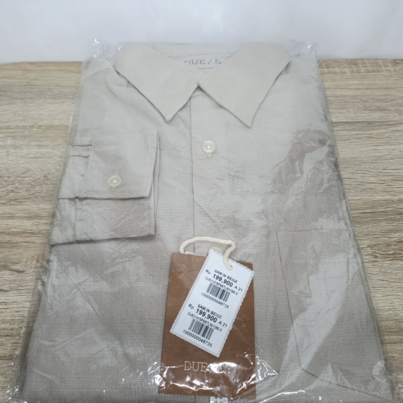 Sale Due/E Kemeja Lengan Panjang Pria Sam in Beige S & XL