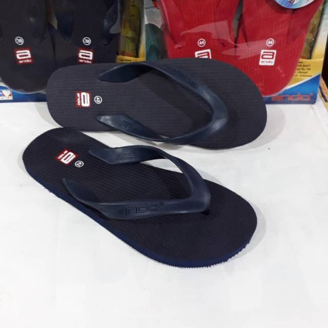Sandal jepit karet ANDO biru dongker original