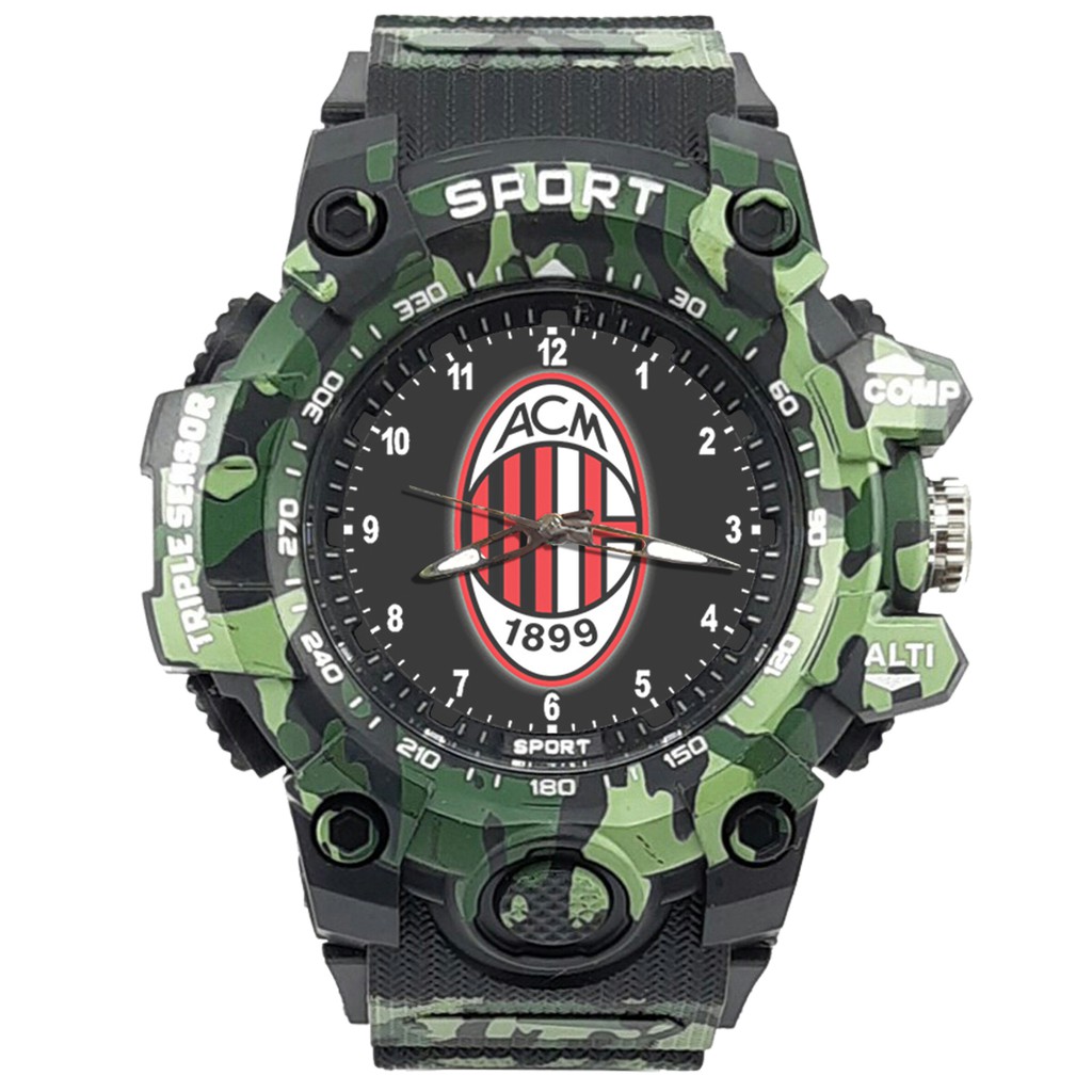 (ISTIMEWA BOSSQUE) JAM CUSTOMMILAN STRAP ARMY - 5 Warna