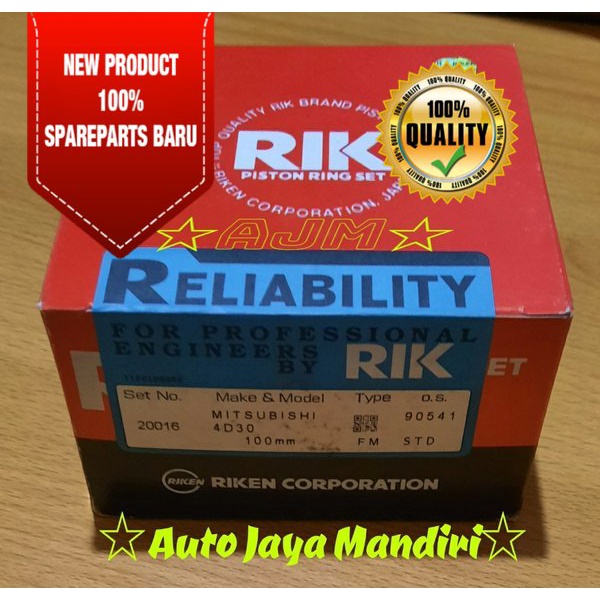 Ring Seher piston Ps100 4D30 4D31 STD Original Asli Ori *
