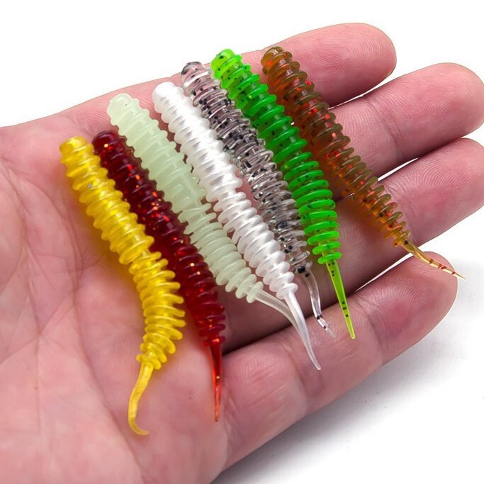 SYFishing 5Pcs Softworm Umpan Pancing 6.5cm 1.2g Swimbait Fishing Lure Swimbait Bass Wobbler Kail Ikan Sinking Tackle