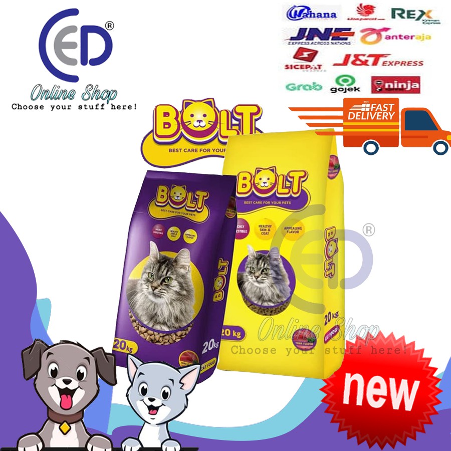 MAKANAN KUCING MURAH BOLT TUNA IKAN &amp; DONAT 800GR