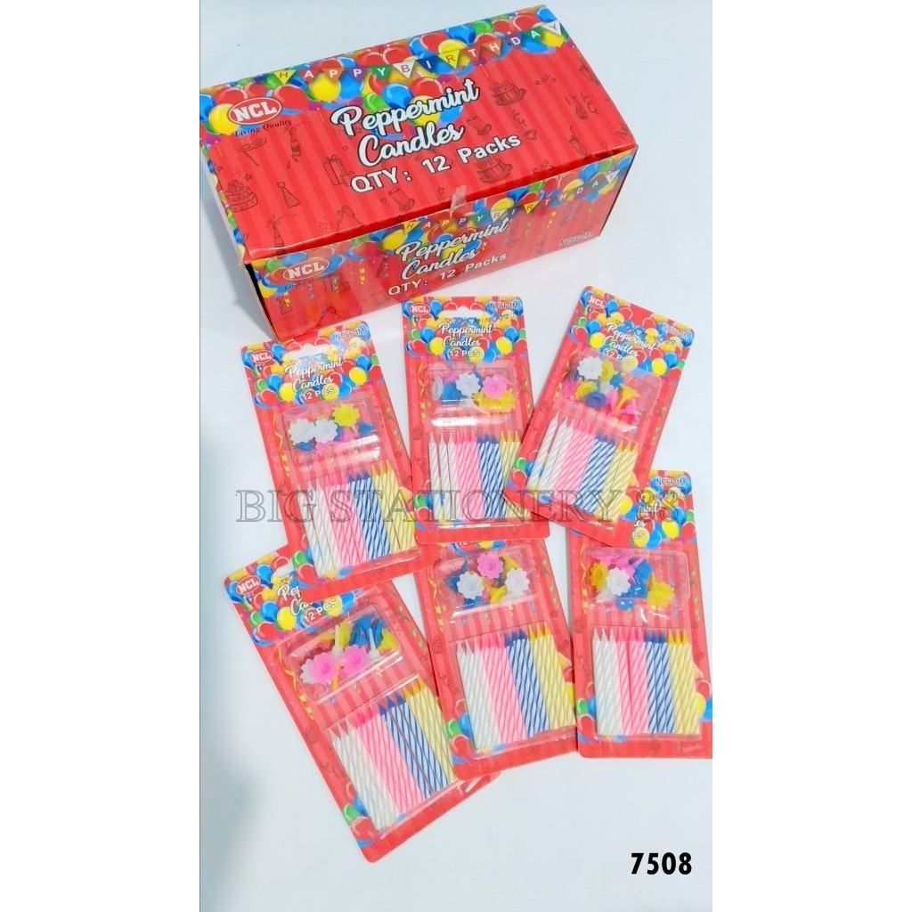 Lilin Ultah Peppermint 12pc NC-66-1 M