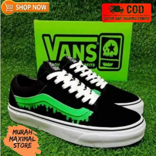 SEPATU VANS CASUAL OLD SCULL SEKOLAH motif lumer