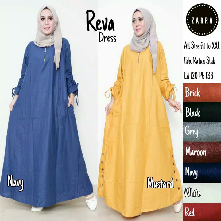 Busana Fashion Wanita  - Reva Dress Maxi LD -120 PB 138 Maxi Jumbo gamisjumbo/gamismurah/gamissyari