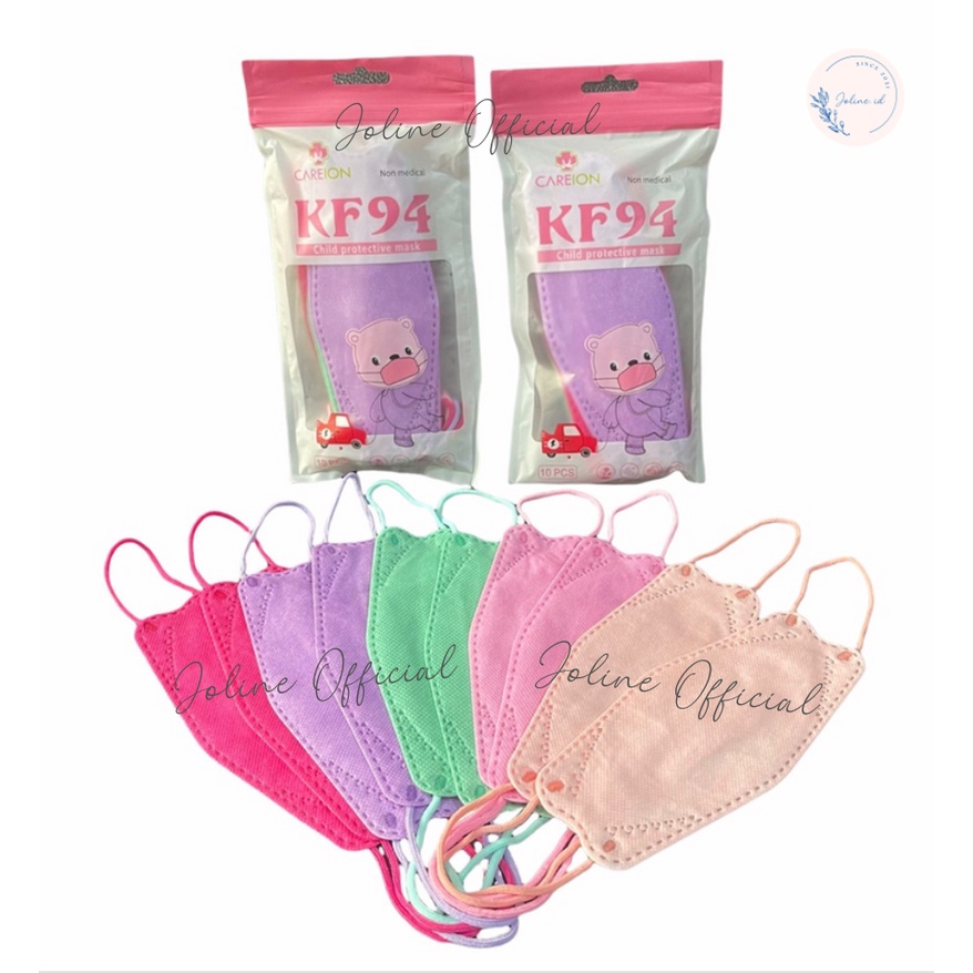 Masker Kf94 Anak 4ply Careion Warna Warni Pelangi 1 Box Isi 20pc / Masker Korea Rainbow Mix Cantik 4 Ply