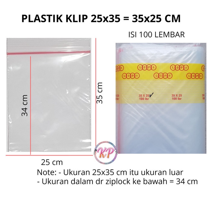 PLASTIK KLIP 25X35 ZIPLOCK ZIPPER 25 X 35 CM 25X35CM