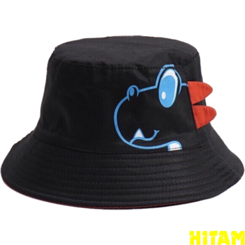 Topi BUCKET DINO Anak Laki-laki / Perempuan  usia 2-8thn Gambar Kartun Dinosaurus bisa bayar di tempat