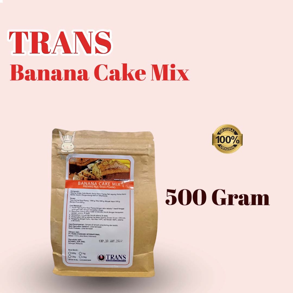 

Trans Banana Cake Mix 500 Gram Tepung Premix Instant