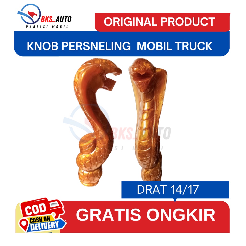 Sift Knop Tuas Tongkat Perseneling Mobil Universal Ular Cobra Coklat