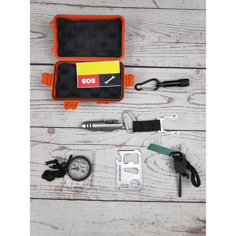 SOS survival kit 6 in 1 emergency multifungsi first aid gergaji peluit