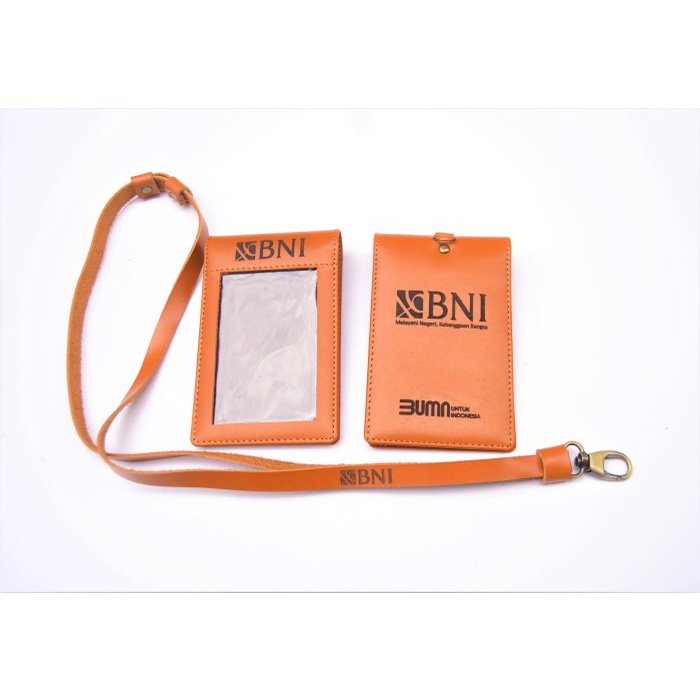 

Trendi Name Tag Saku Id Card Holder Kulit Asli Logo Bank Bni Gilaa!!!