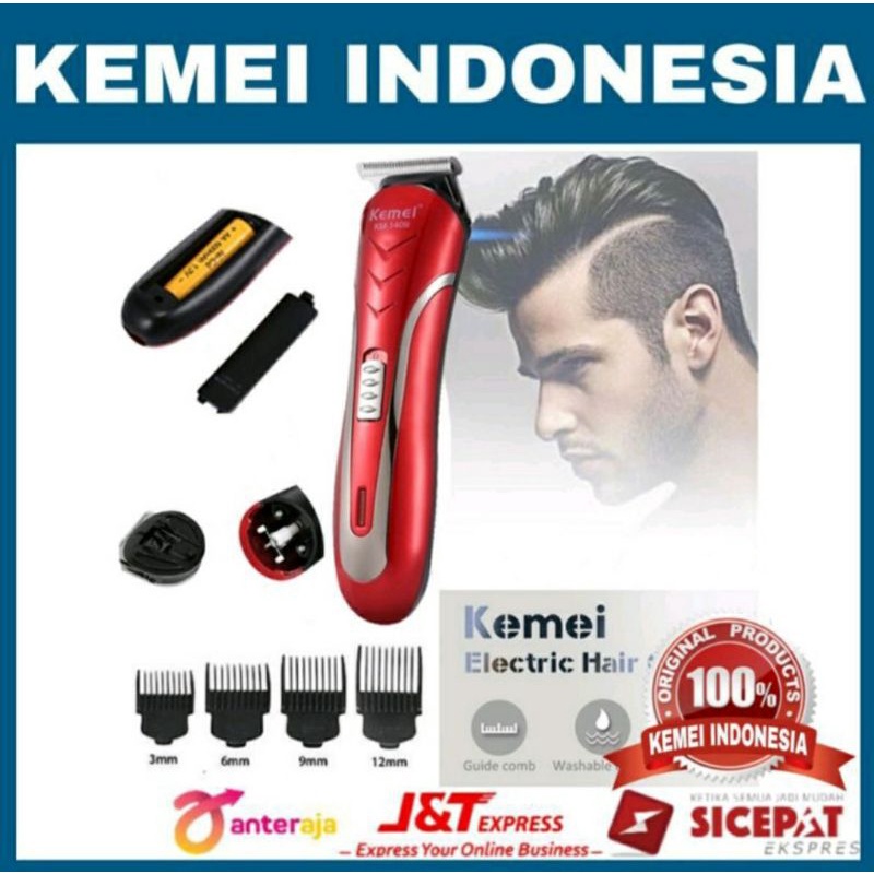 Alat Mesin Cukur Pangkas Rambut Kemei 3in1 Hair Clipper Alat Potong Rambut Jenggot  Cas Baterai