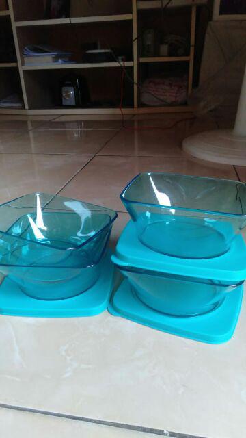 Clear Bowl Biru 2 Pcs Wadah Kue