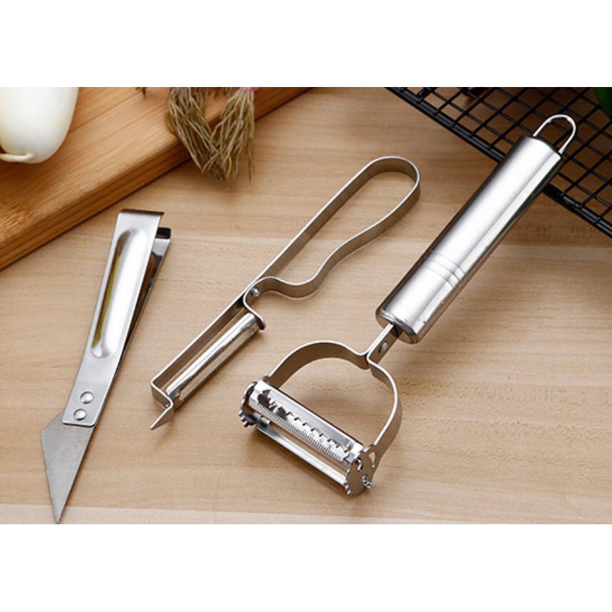 UNNISO -  Pisau Peeler Stainless Pengupas Kulit Buah Dan Sayur 1 Set isi 3 Pc