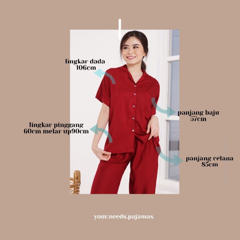 EMILY CP SWAP PAJAMAS BAJU TIDUR PIYAMA BAJU TIDUR RAYON PIYAMA RAYON PIYAMA POLOS-1