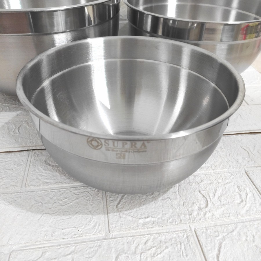 SUPRA Mixing Bowl Stainless Steel Mangkok Baskom Aduk Mixer 21 25 29 33