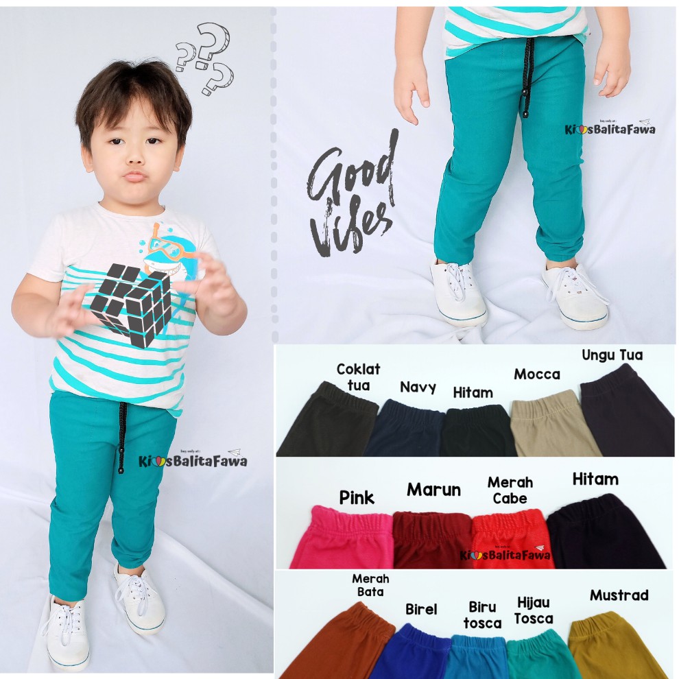 JOGGER Pants Uk. 1-2 Tahun / Celana Jeans Denim Anak Laki Perempuan Panjang Jogger Pants Polos Adem