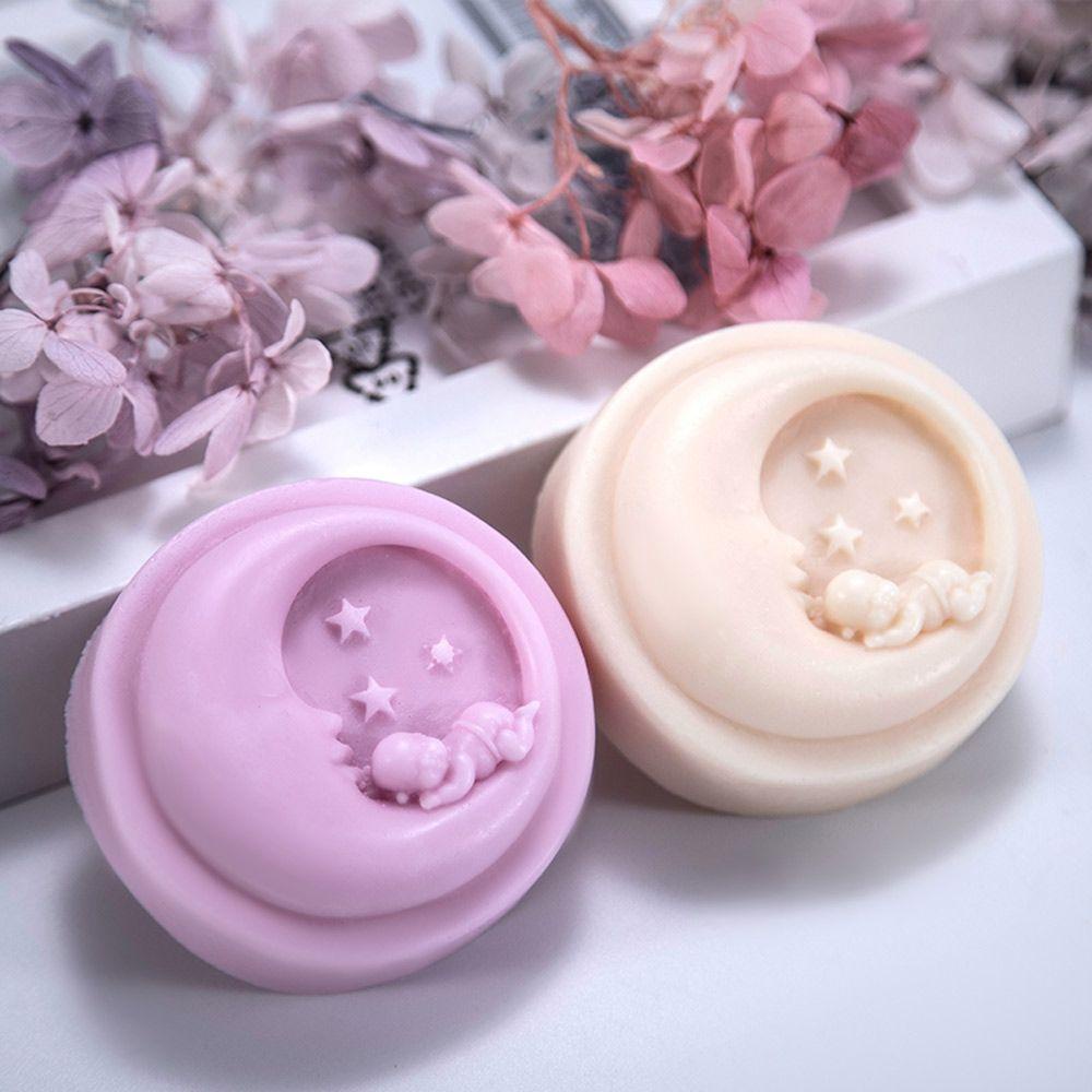 Cetakan Sabun Silikon Nanas 3D Multi-Fungsi Bulan Bayi Lucu Bulat DIY Craft Handmade Soaps Supplies