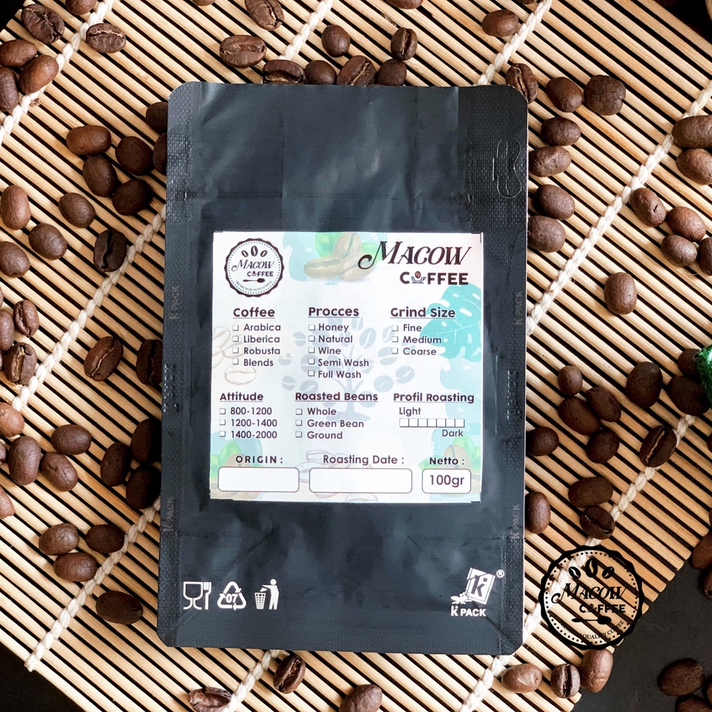 

MACOW COFFE Biji Kopi Roasted Bean / Kopi Arabika Arjuno / Arabica Ajuno 100gram