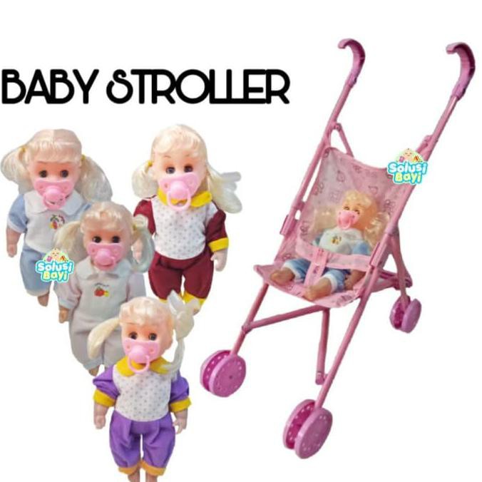 RESPON CEPAT BONEKA PEREMPUAN DEWASA■ MAINAN ANAK PEREMPUAN BONEKA BAYI FREE STROLLER BISA SUARA