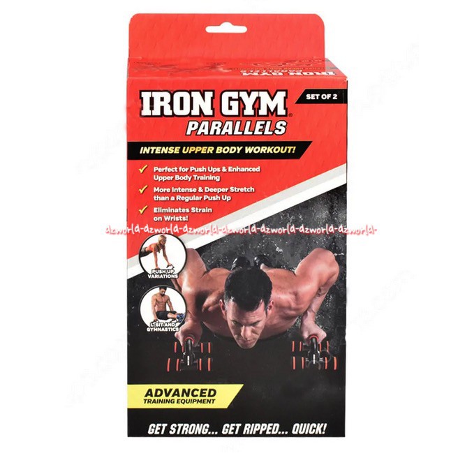 Iron Gym Parallels Alat Push Up Paralel Hitam Panjang Irongym