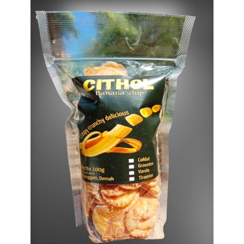 

keripik pisang cithol rasa tiramisu