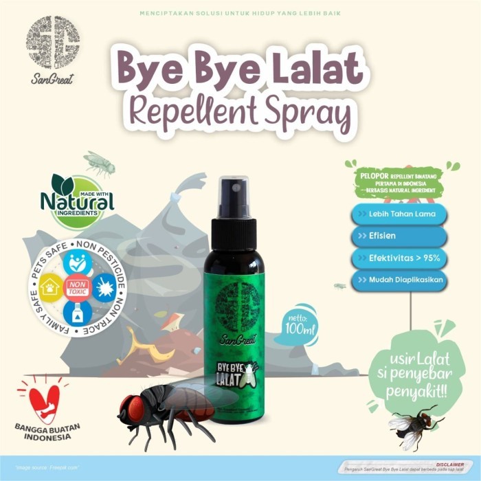 Pengusir Lalat SanGreat Bye Bye Lalat Gel 70 gr &amp; Spray 100 ml ampuh