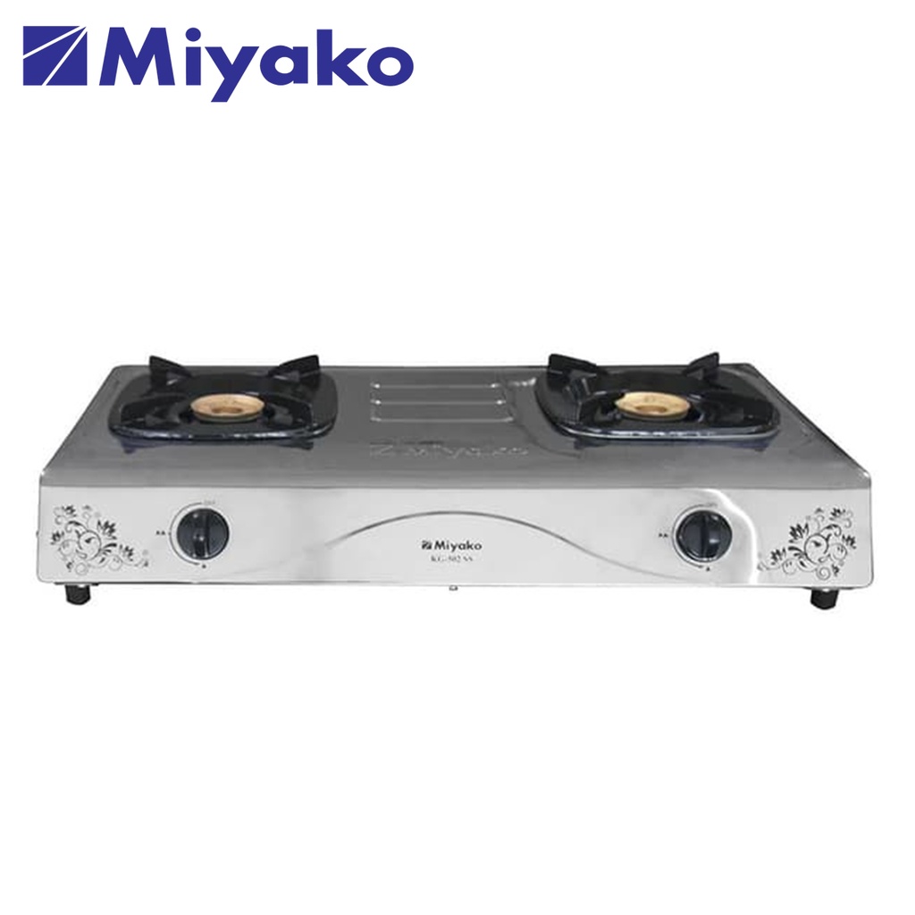 Miyako KG-502 SS / Kompor Gas 2 Tungku Stainless Steel Anti Karat KG-502SS / KG502SS / KG502 SS / KG