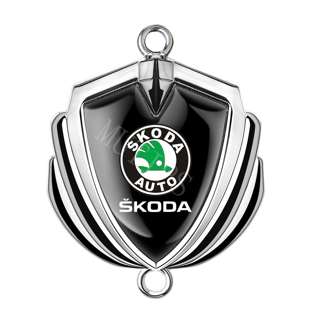 Skoda Badge Metal 3D Untuk Dekorasi Kaca Spion Mobil Rapid Octavia 2 3 Fabia Karoq Superb Kodiaq