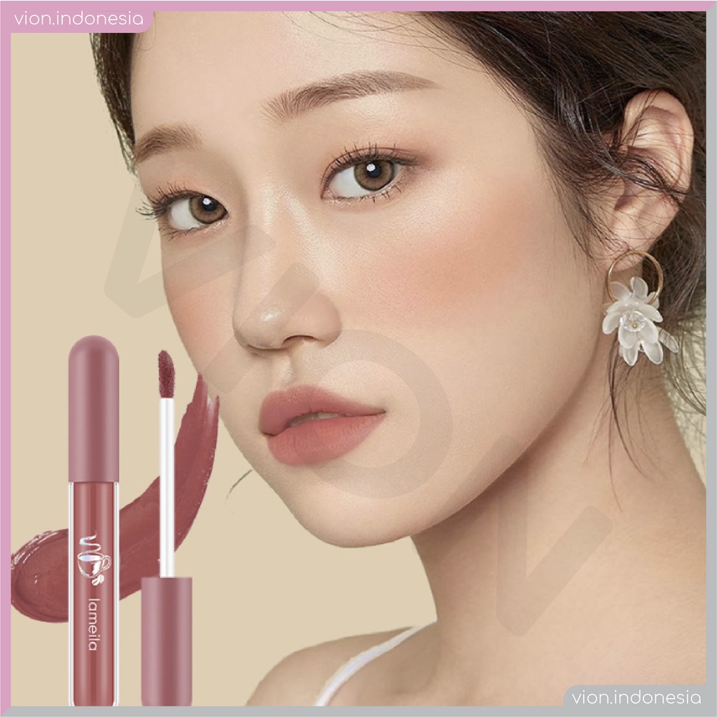 LAMEILA Oh My God Mocha Lotus Lip Glaze Lipstik Lip Gloss Pelembab Silky Original LA034