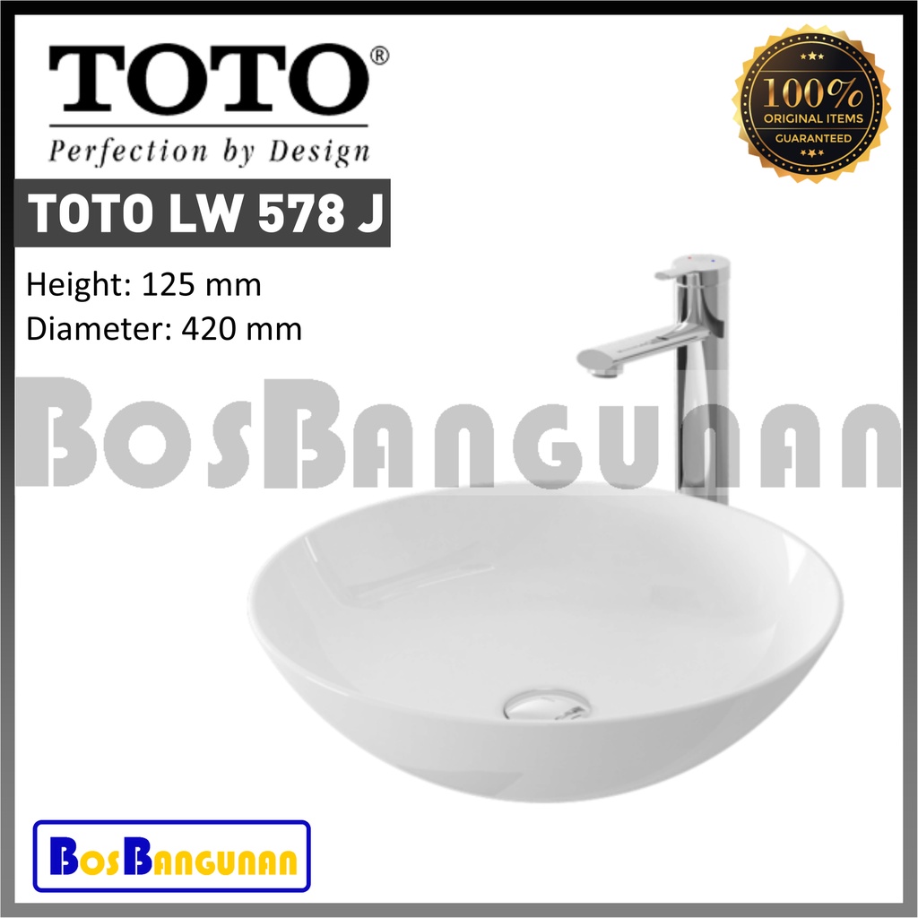 Wastafel Counter TOTO LW 578 J / Washtafel TOTO LW578J Meja Mangkok / Wastafel TOTO