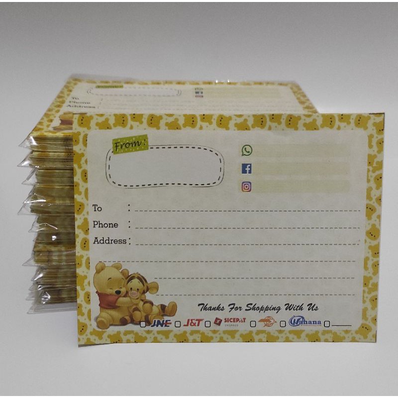 

Label pengiriman olshop KERTAS HVS the pooh