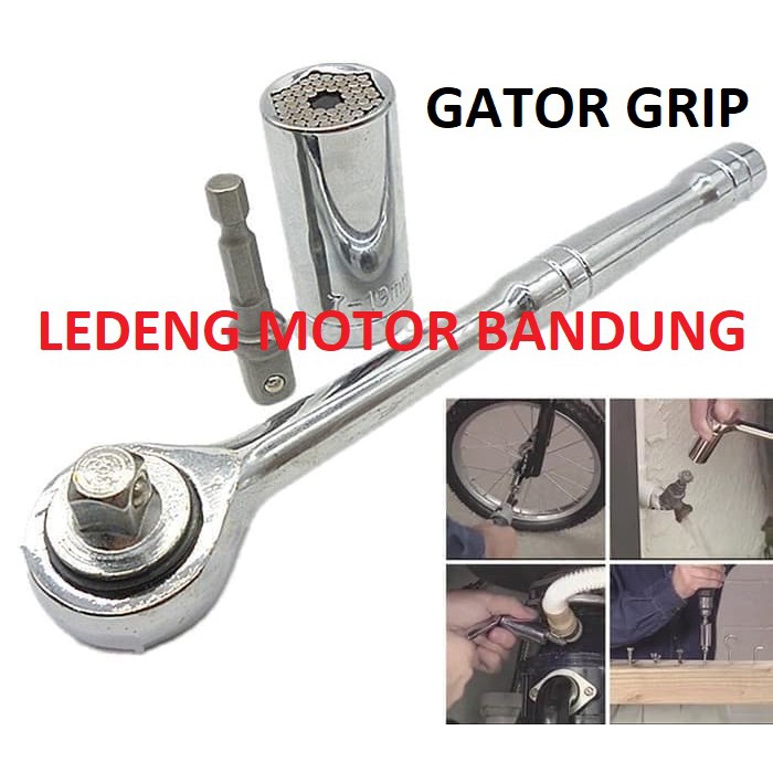 Set Gator Grip Universal Socket Kunci Pas Super Seba Guna Multi Fungsi