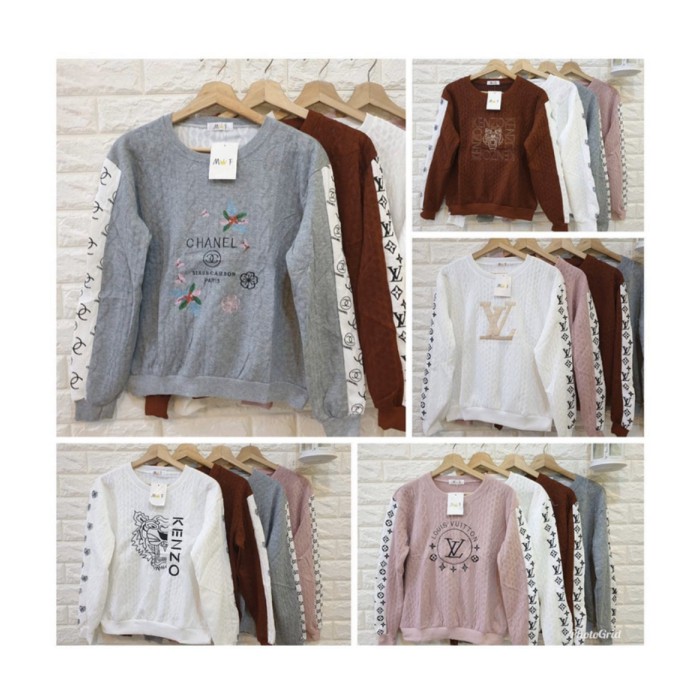 Dijual Fashion wanita sweater MF semi rajut import Limited
