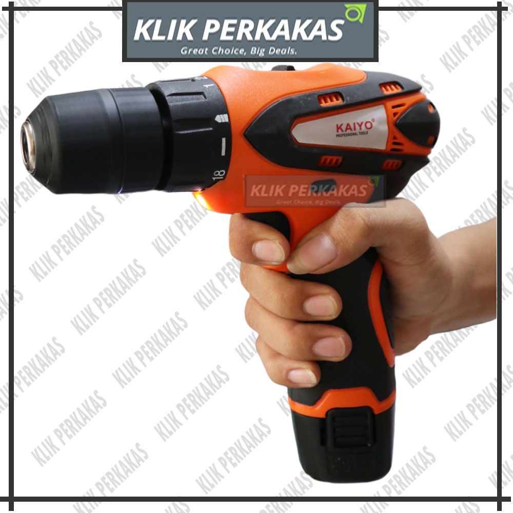 MESIN BOR BATERAI CORDLESS DRILL KAIYO TOOLS 12v SET MATA BOR / JLD 12v