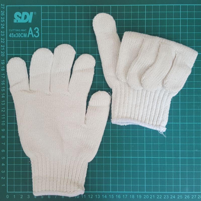 SARUNG TANGAN | kasut kaus tangan tebal rajut working safety gloves kerja tukang proyek kebun pabrik