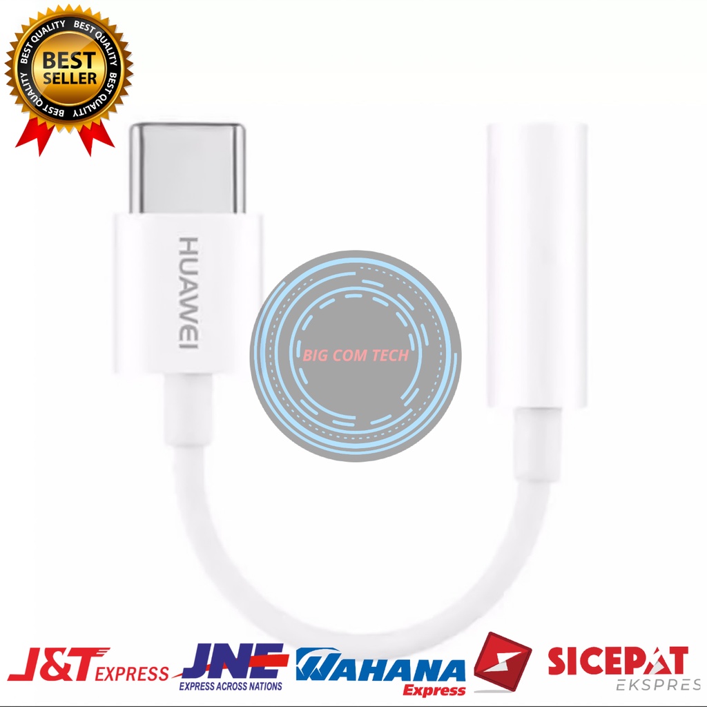 Converter Earphone Headset Huawei P10 Plus / P20 Pro / P30 Pro / P40 / Mate 9 Pro / Mate 10 Pro / Mate 20 X / Mate 20 Pro / Honor V30 Pro / Honor V40 Lite Usb Type-C To Jack Audio 3.5mm Original