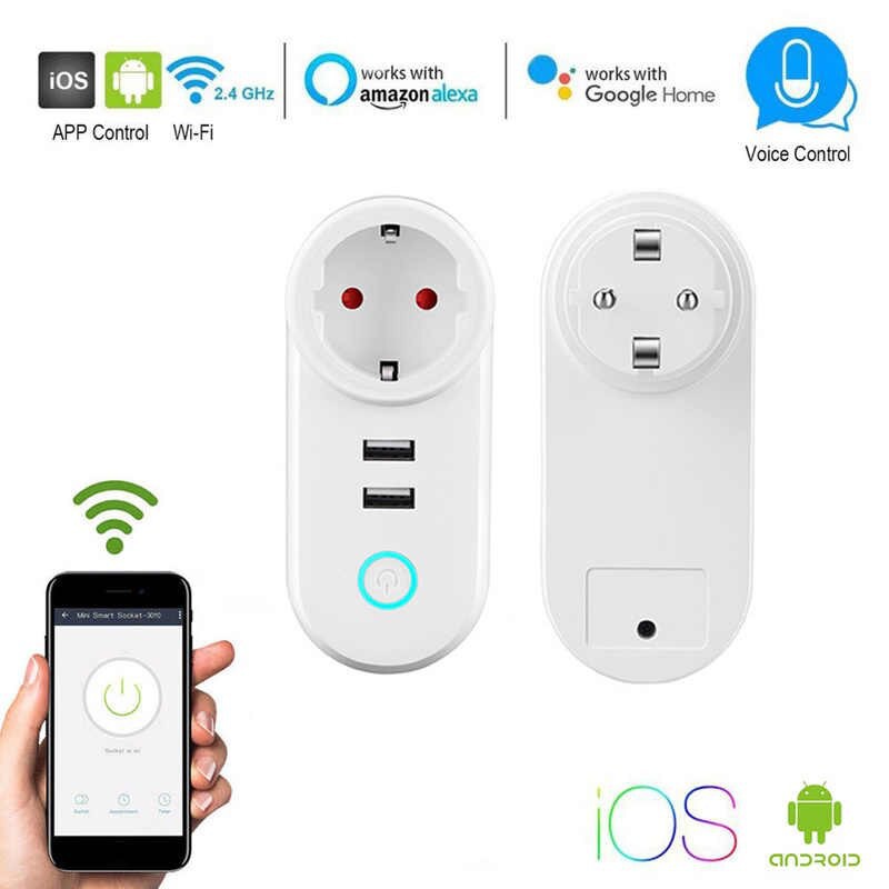 Smart Plug Wireless Stop Kontak Wifi With USB Smart Life Amazon Alexa