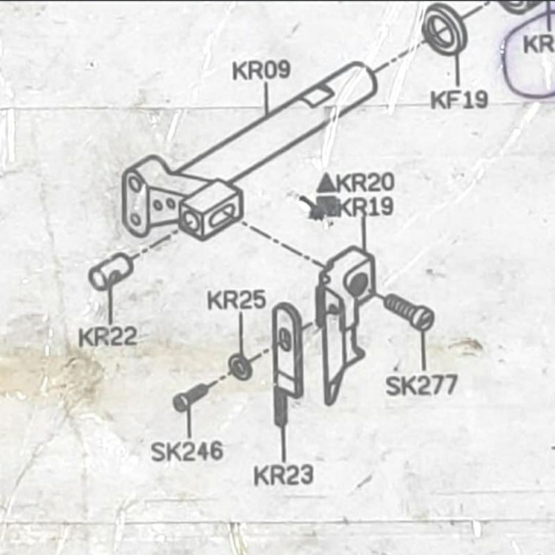Dudukan Pisau Atas KR20+K25+SK24+SK227 Obras Benang 4