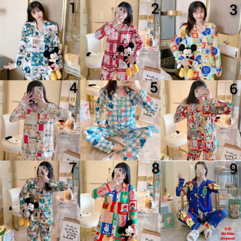 piyama PP wanita bahan spandex motif kotak new import