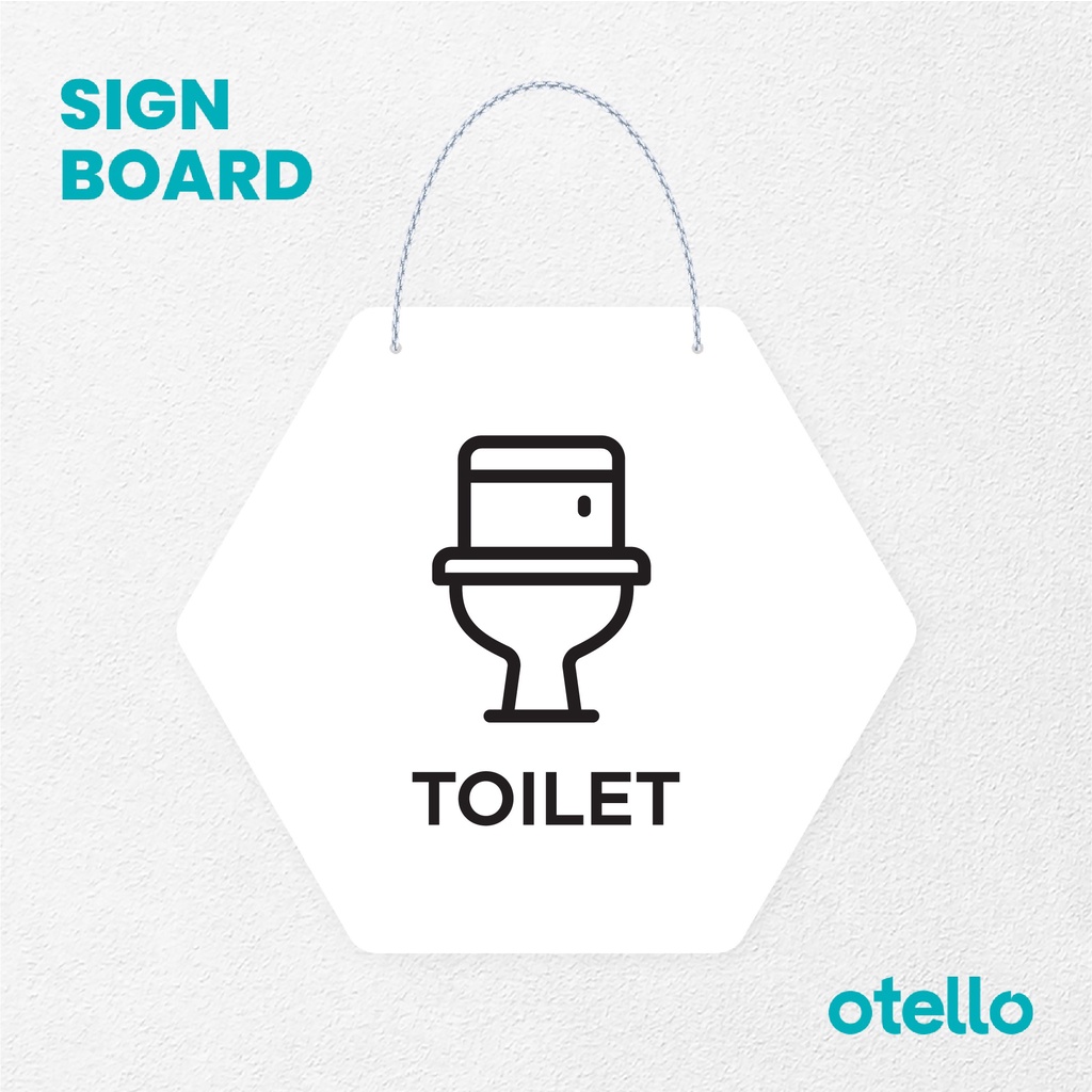 Otello Signage Gambar Toilet Signage Board Acrylic Papan Gantung Akrilik Rantai Petunjuk Toko Modern Minimalist Kafe Restoran Kantor Gedung Cafe