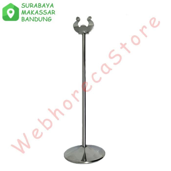 

Hemat Table Number Menu Stand Card Holder 40Cm Stainless / Tiang Nomor Meja Bergaransi